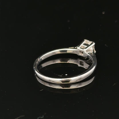18ct yellow gold diamond ring with a 1/3 carat princess cut center stone, size M, unbranded jewelry image.