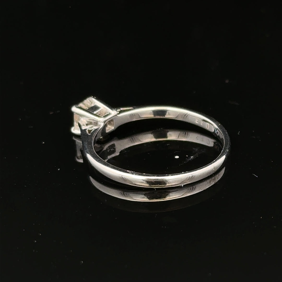 18ct yellow gold diamond ring with a 1/3 carat princess cut center stone, size M, unbranded jewelry accessory.