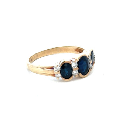 9ct yellow gold diamond ring in size L1/2 with sparkling diamonds, crafted by Reeves and Sons.