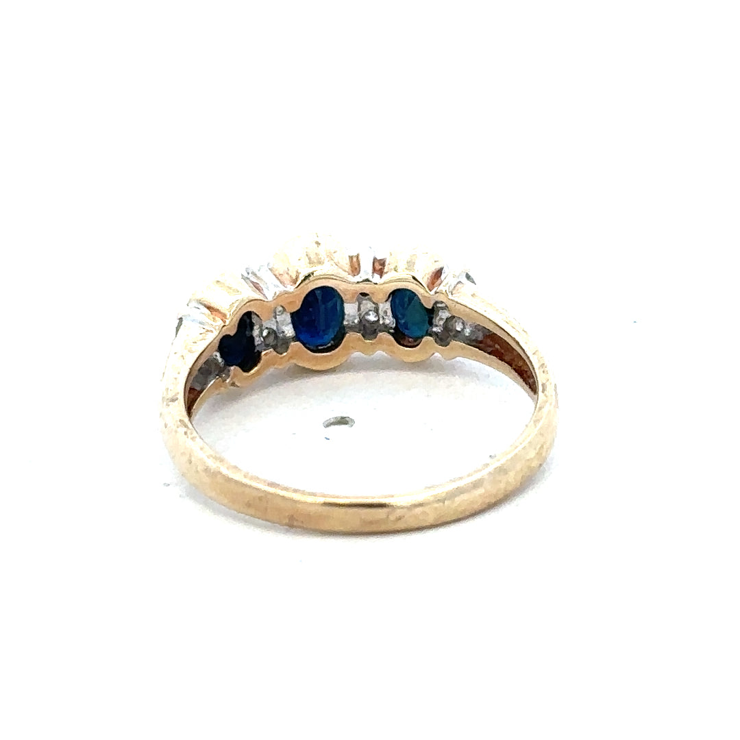 9ct yellow gold diamond ring in size L1/2 with sparkling diamonds, crafted by Reeves and Sons.