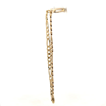 9ct yellow gold figaro bracelet weighing 4.2g with detailed chain links, crafted by Reeves and Sons.