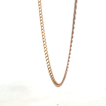 9ct yellow gold chain from Reeves and Sons, weighing 15.8g, with intricate links and polished finish, displayed on a neutral background.