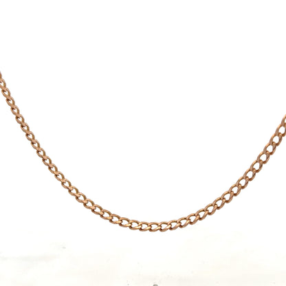 9ct yellow gold chain weighing 15.8g by Reeves and Sons, showing the detailed link design and polished finish.