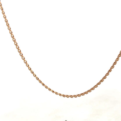 9ct yellow gold chain weighing 15.8g, Reeves and Sons jewelry, detailed close-up of the elegant gold chain link design.