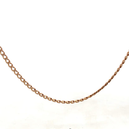 9ct yellow gold chain by Reeves and Sons, 15.8g, showcasing a detailed view of the elegant jewelry piece.
