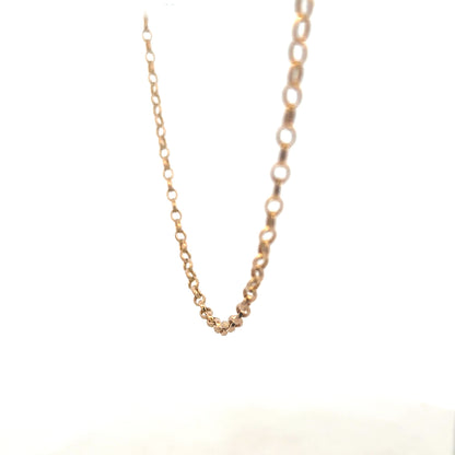 9ct yellow gold belcher chain with 11.1g, showcasing a classic jewelry chain design from Reeves and Sons.