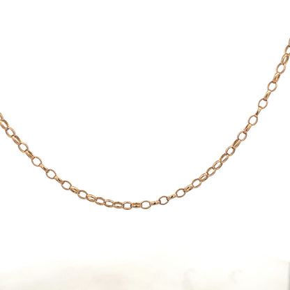 9ct yellow gold belcher chain weighing 11.1g, crafted by Reeves and Sons, displayed against a neutral background.