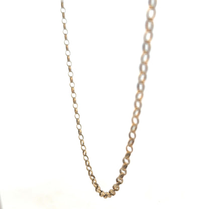 9ct yellow gold belcher chain weighing 10.2g, crafted by Reeves and Sons, displayed on a plain background.