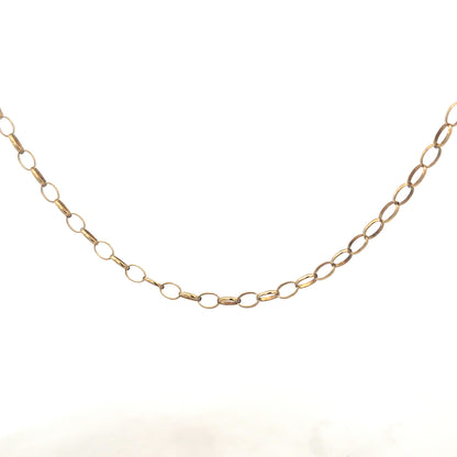 9ct yellow gold belcher chain weighing 5.6g, featuring classic links, from Reeves and Sons.