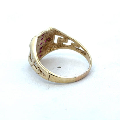 9ct yellow gold ring in size Y by Reeves and Sons, showcasing a smooth polished band with a classic design.
