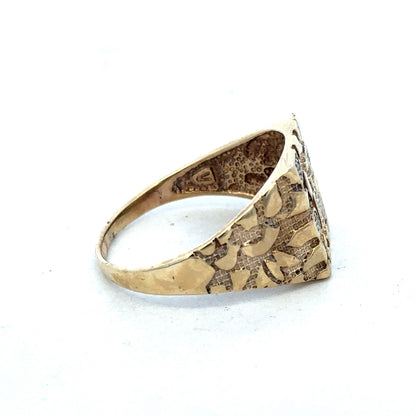 9ct yellow gold diamond ring in size Z by Reeves and Sons, featuring a sparkling diamond setting and elegant design.