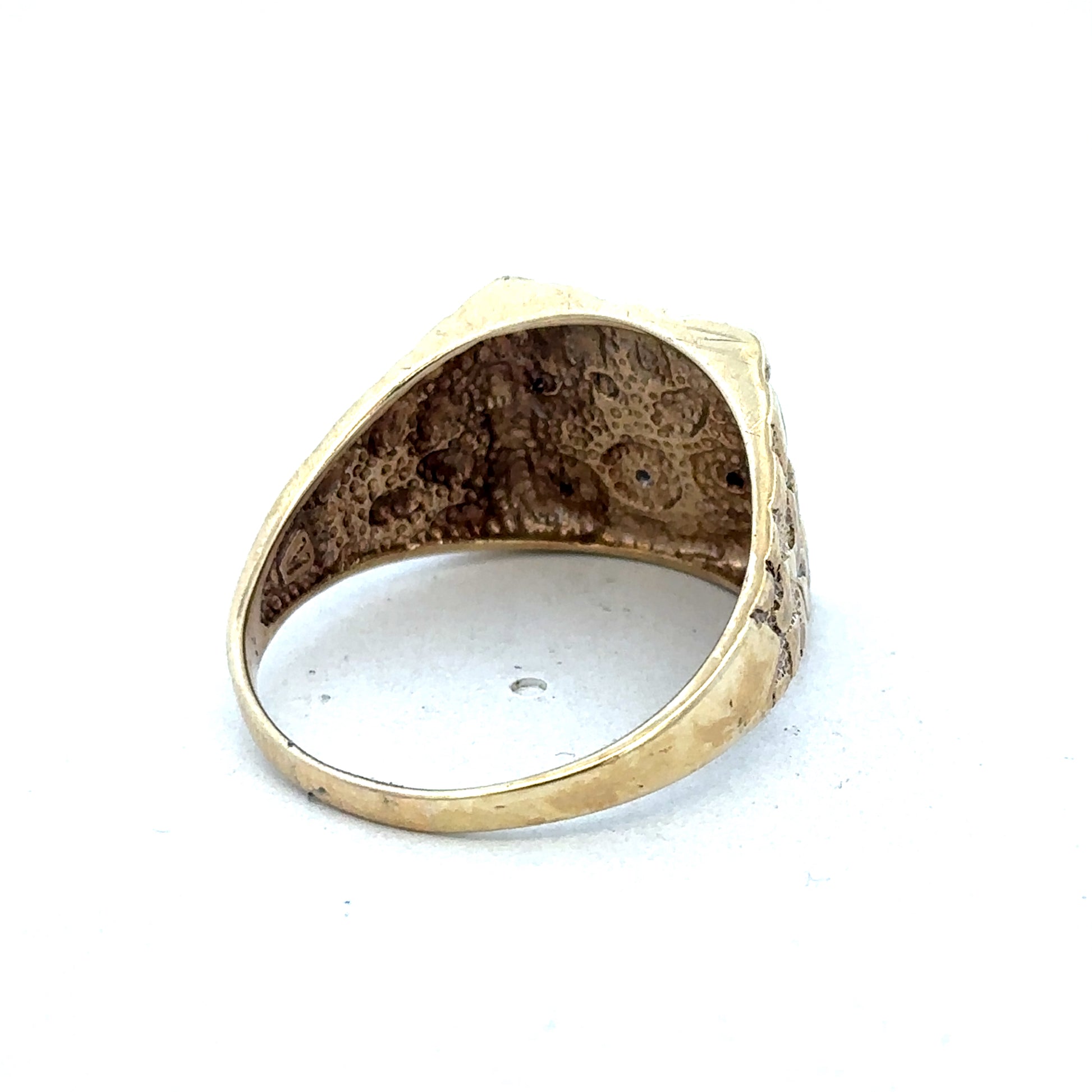 9ct yellow gold diamond ring in size Z by Reeves and Sons, featuring a sparkling diamond setting on a polished band.