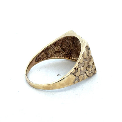 9ct yellow gold diamond ring in size Z with sparkling diamonds, crafted by Reeves and Sons.