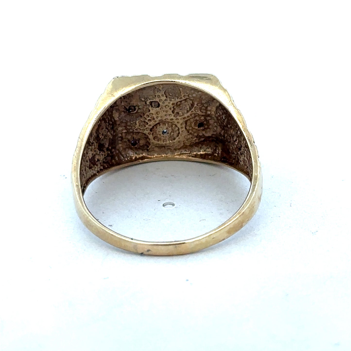 9ct yellow gold diamond ring size Z by Reeves and Sons, featuring a sparkling diamond setting and polished band.