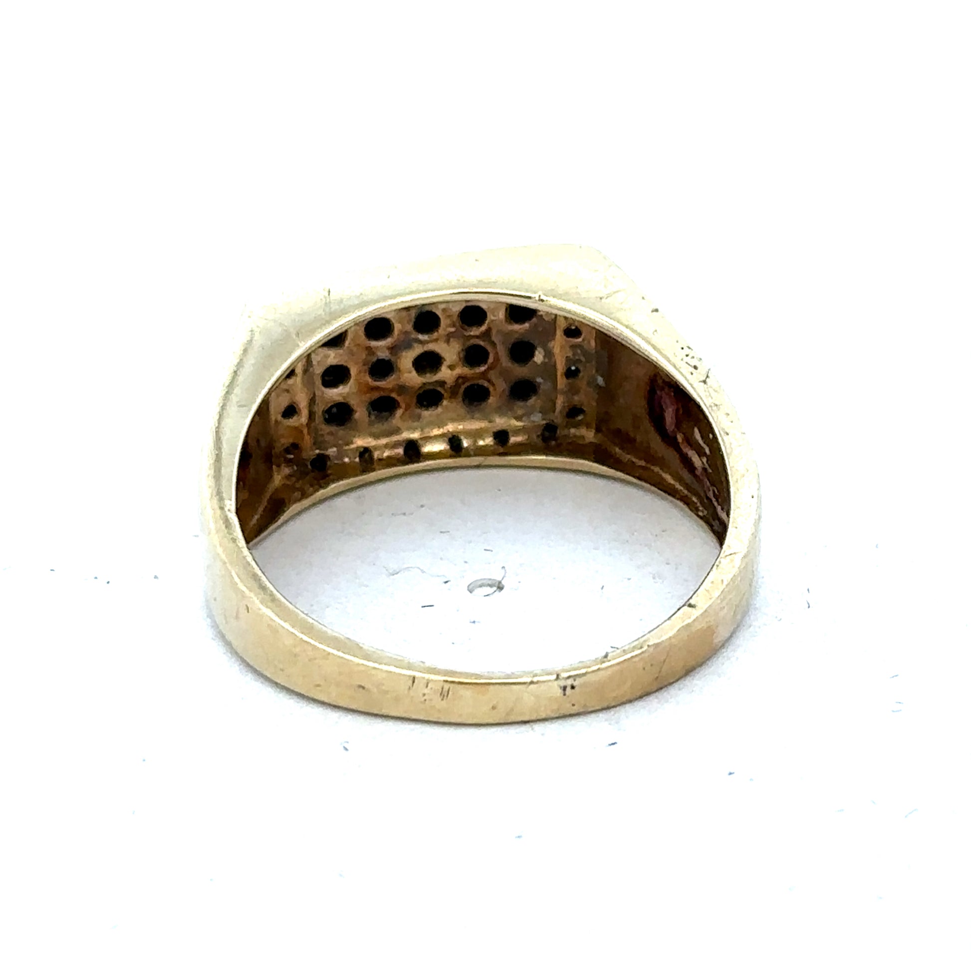9ct yellow gold diamond ring size U by Reeves and Sons, featuring a sparkling diamond set in an elegant band.
