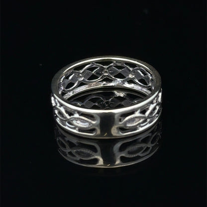 9ct white gold diamond ring in size L featuring sparkling diamonds, crafted by Reeves and Sons.