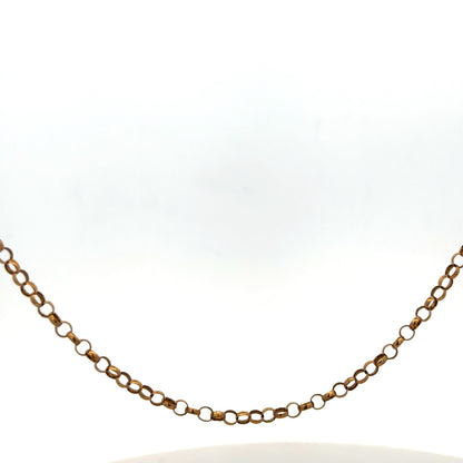 9ct yellow gold belcher chain weighing 4.7g, crafted by Reeves and Sons, featuring a classic linked design.
