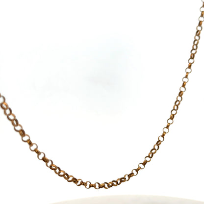 9ct yellow gold belcher chain from Reeves and Sons, showcasing a shiny, durable jewelry chain with a classic link design.