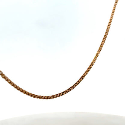 9ct yellow gold chain with a delicate link design, weighing 6.5 grams, by Reeves and Sons.