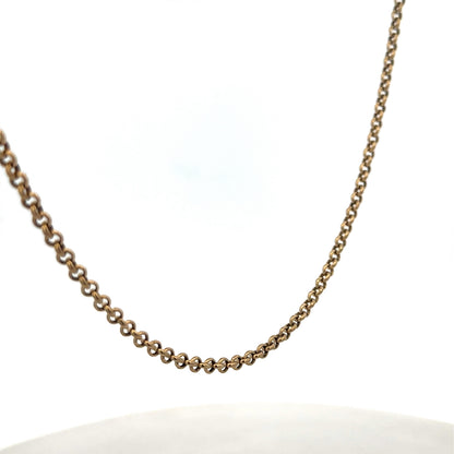 9ct yellow gold belcher chain from Reeves and Sons, 13.4g, showcasing the classic linked design and polished finish.