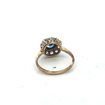 9ct yellow gold ring in size N with a smooth band, crafted by Reeves and Sons, displayed on a neutral background.