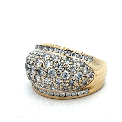9ct yellow gold ring in size U by Reeves and Sons, showcasing a smooth polished band on a white background.