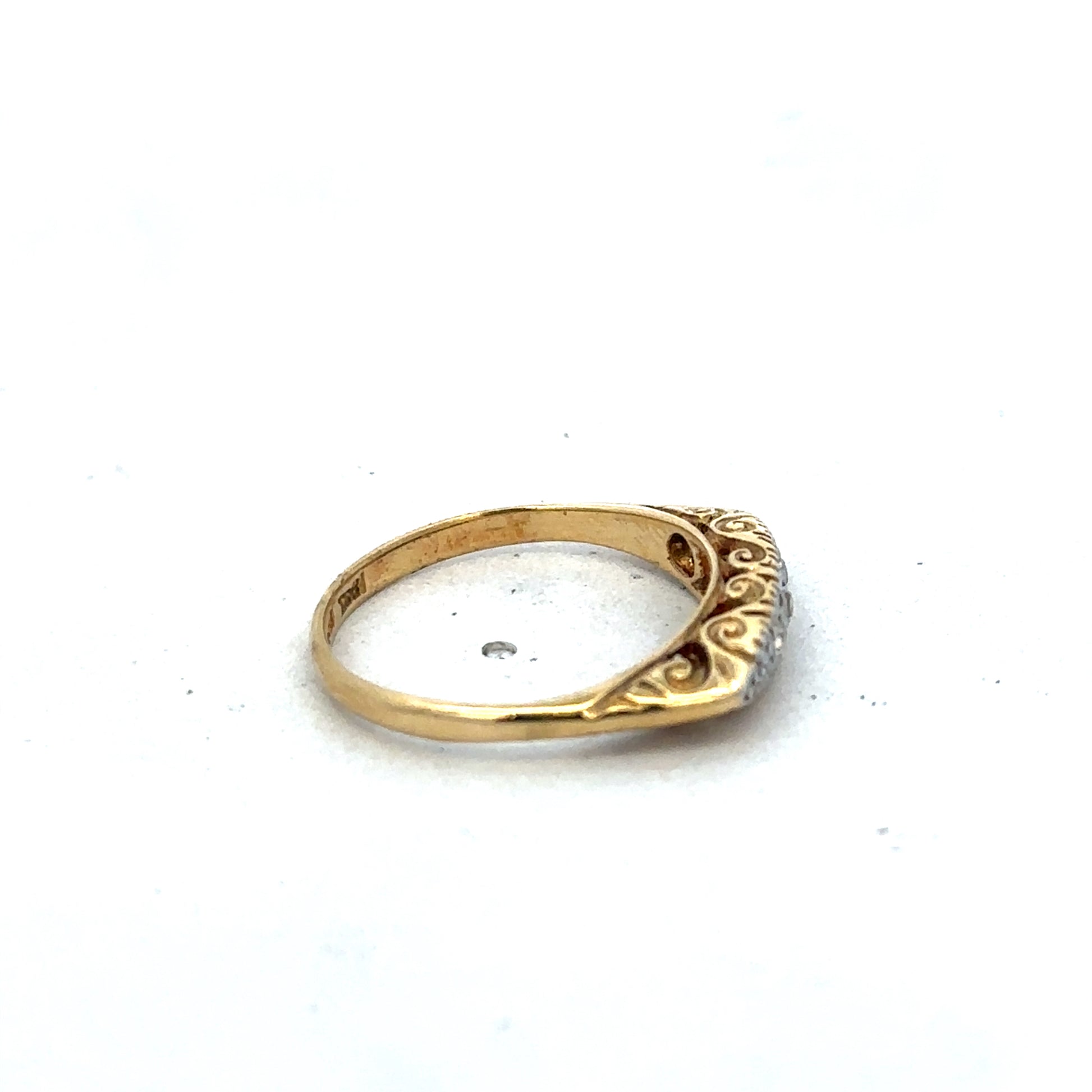 18ct yellow gold diamond ring by Reeves and Sons, size L1/2, featuring a sparkling diamond setting.