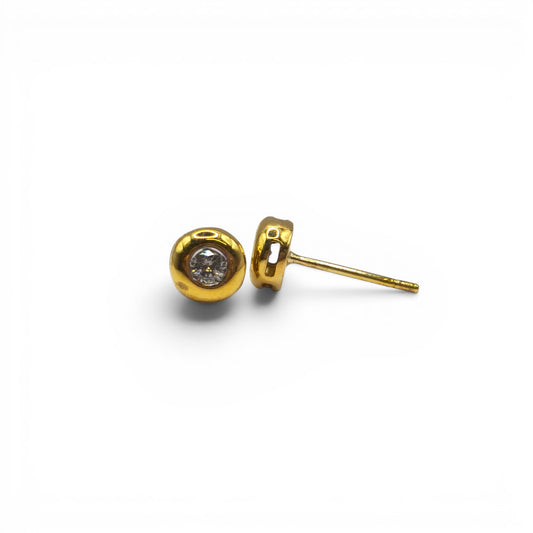 18ct yellow gold diamond stud earrings by Reeves and Sons, featuring sparkling diamonds and classic ear jewelry design.