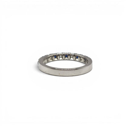 18ct white gold sapphire and diamond  half  eternity ring  sh27169b