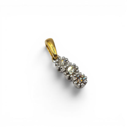 18ct yellow gold 3 diamond pendent sh26735b