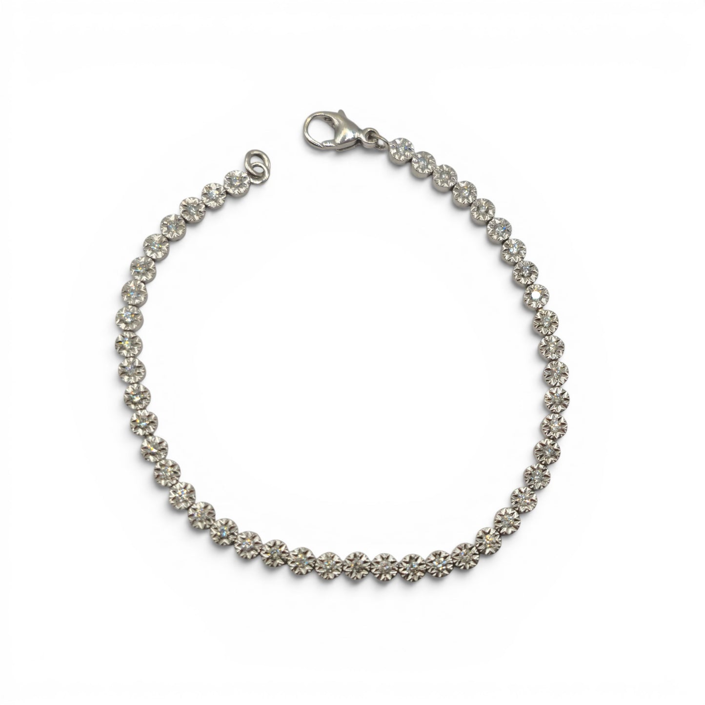 9ct white gold diamond line bracelet sh26952b