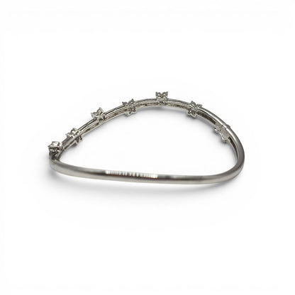 18ct white gold diamond hinged bangle  sh27244b