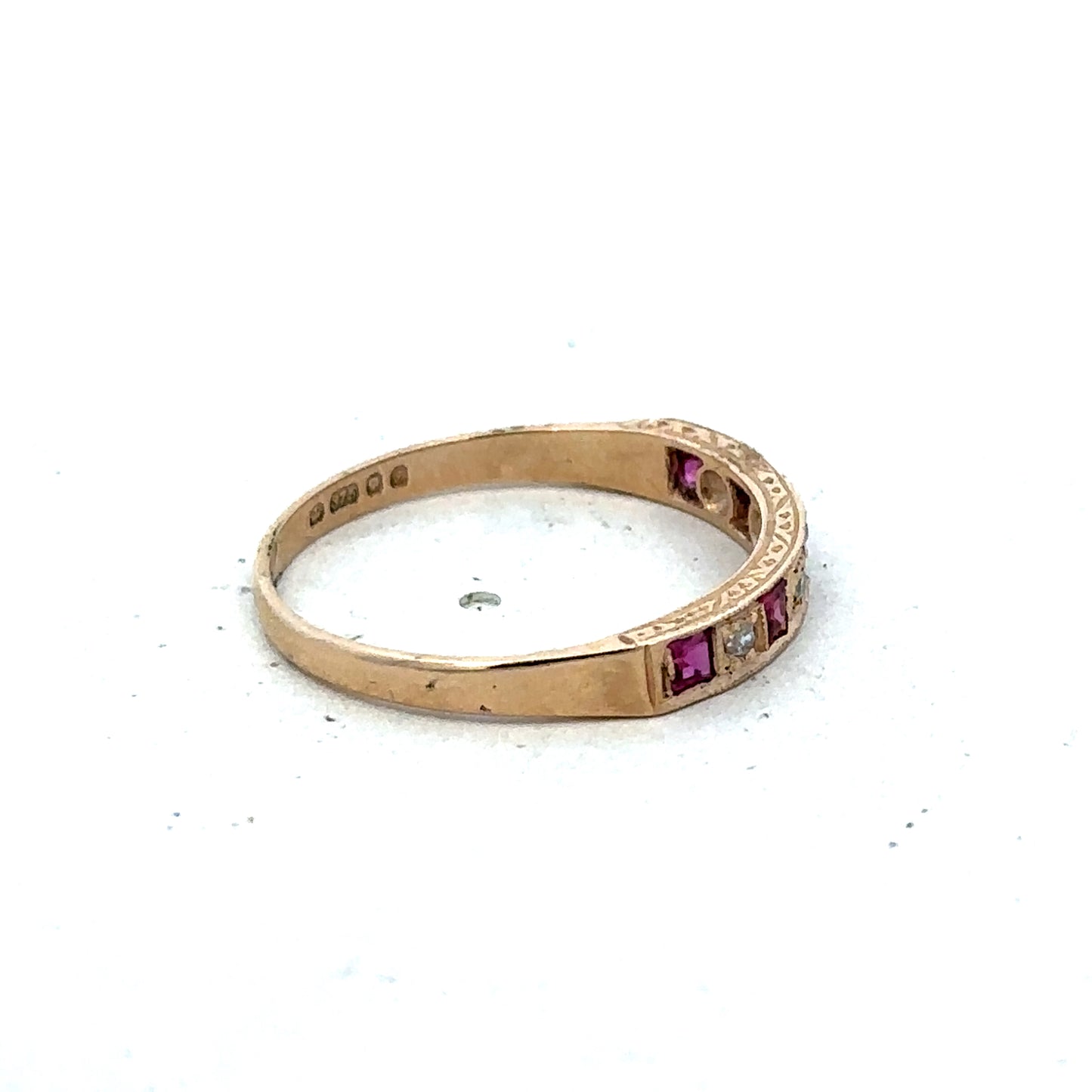 9ct yellow gold ruby and diamond ring sh27266b