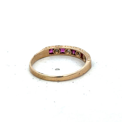 9ct yellow gold ruby and diamond ring sh27266b