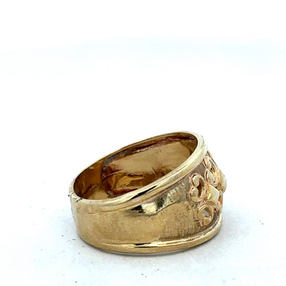 9ct yellow gold ring size V (sh27144b)