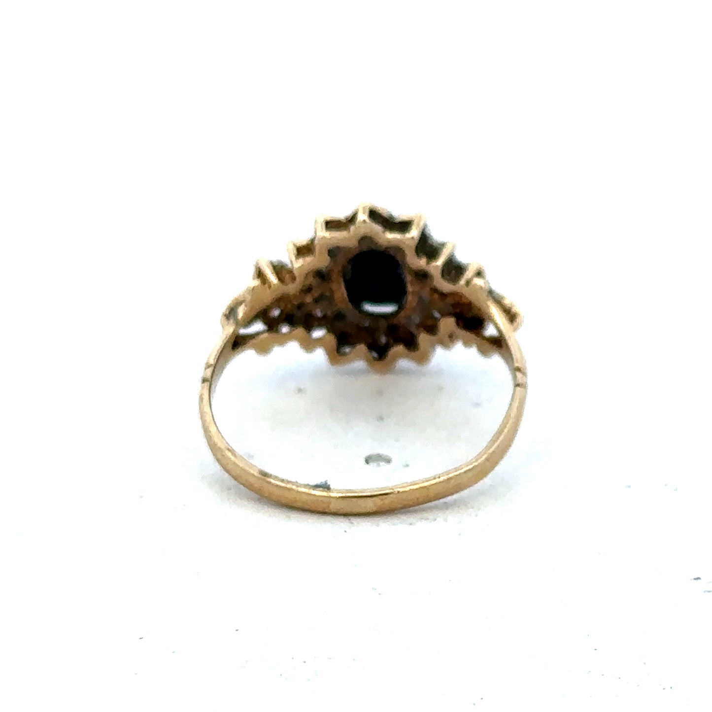 9ct yellow gold sapphire and diamond ring size L (sh25292l)