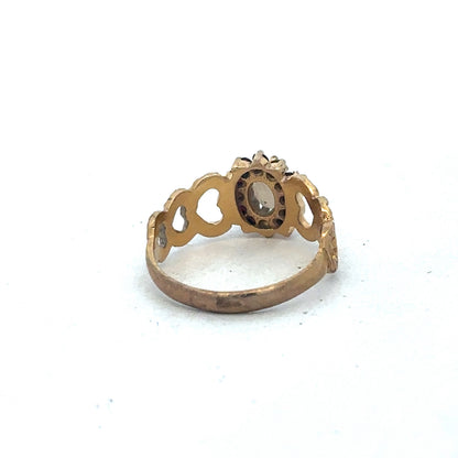 9ct yellow gold ring size M (sh26761b)