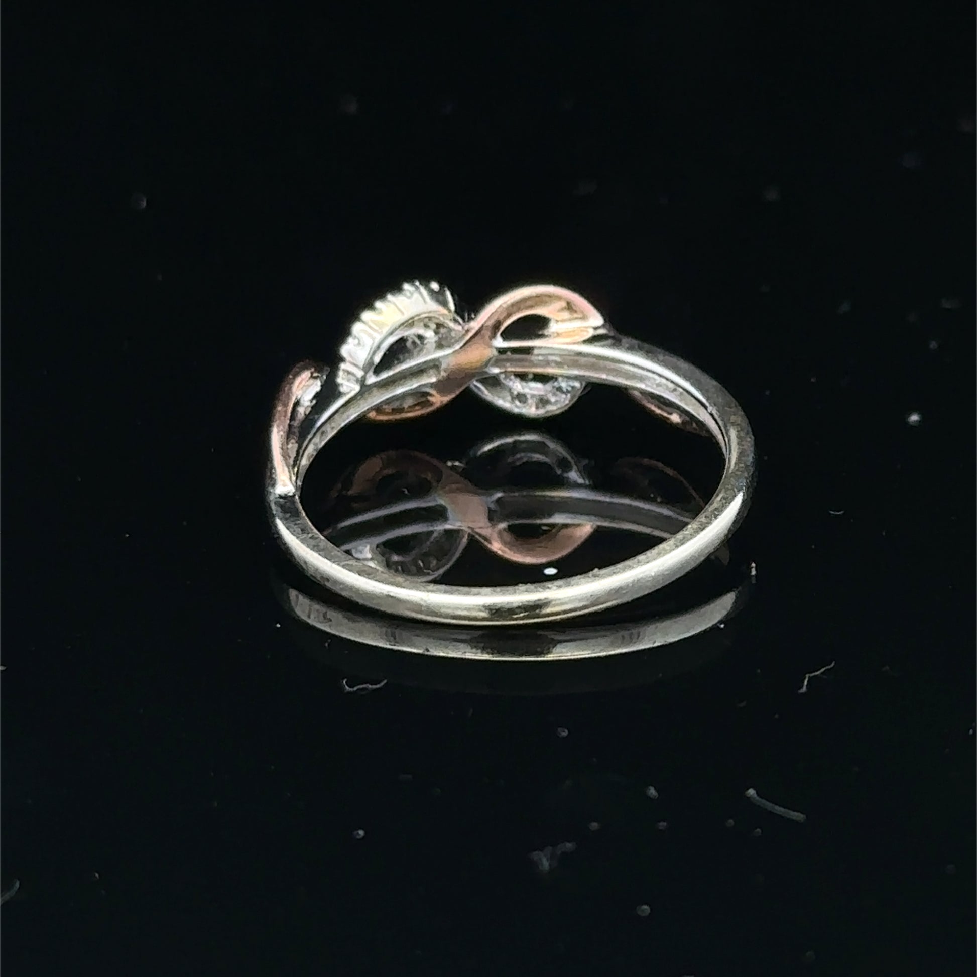 9ct white gold diamond ring in size M with sparkling diamonds, crafted by Reeves and Sons.