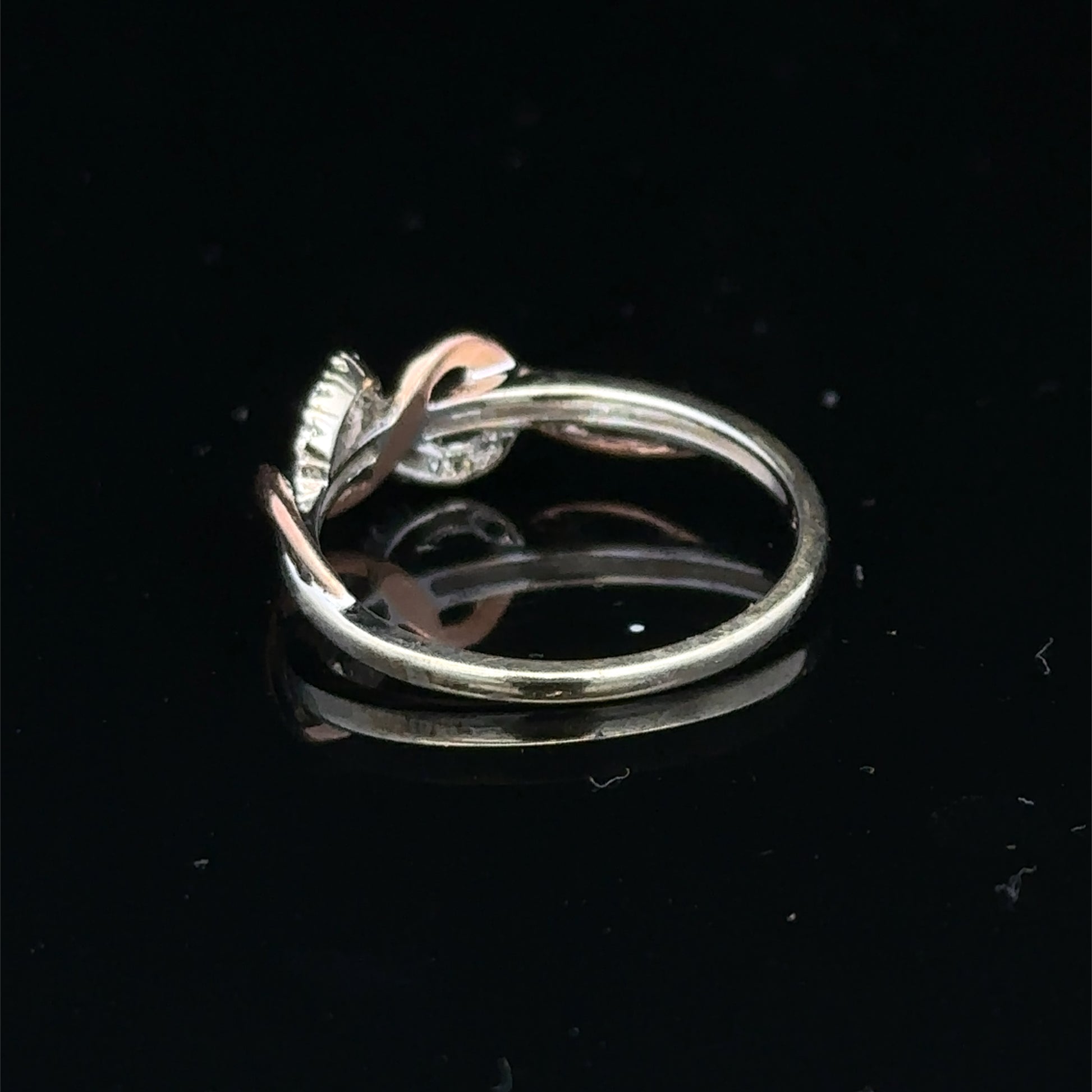 9ct white gold diamond ring in size M with sparkling diamonds, crafted by Reeves and Sons.