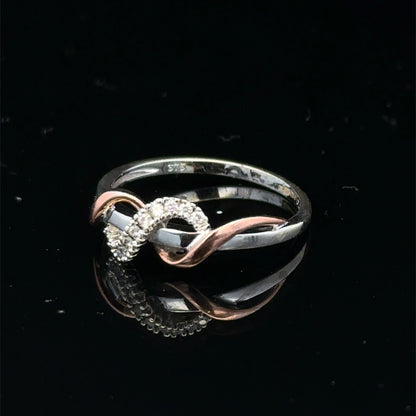 9ct white gold diamond ring in size M with sparkling diamonds, crafted by Reeves and Sons.