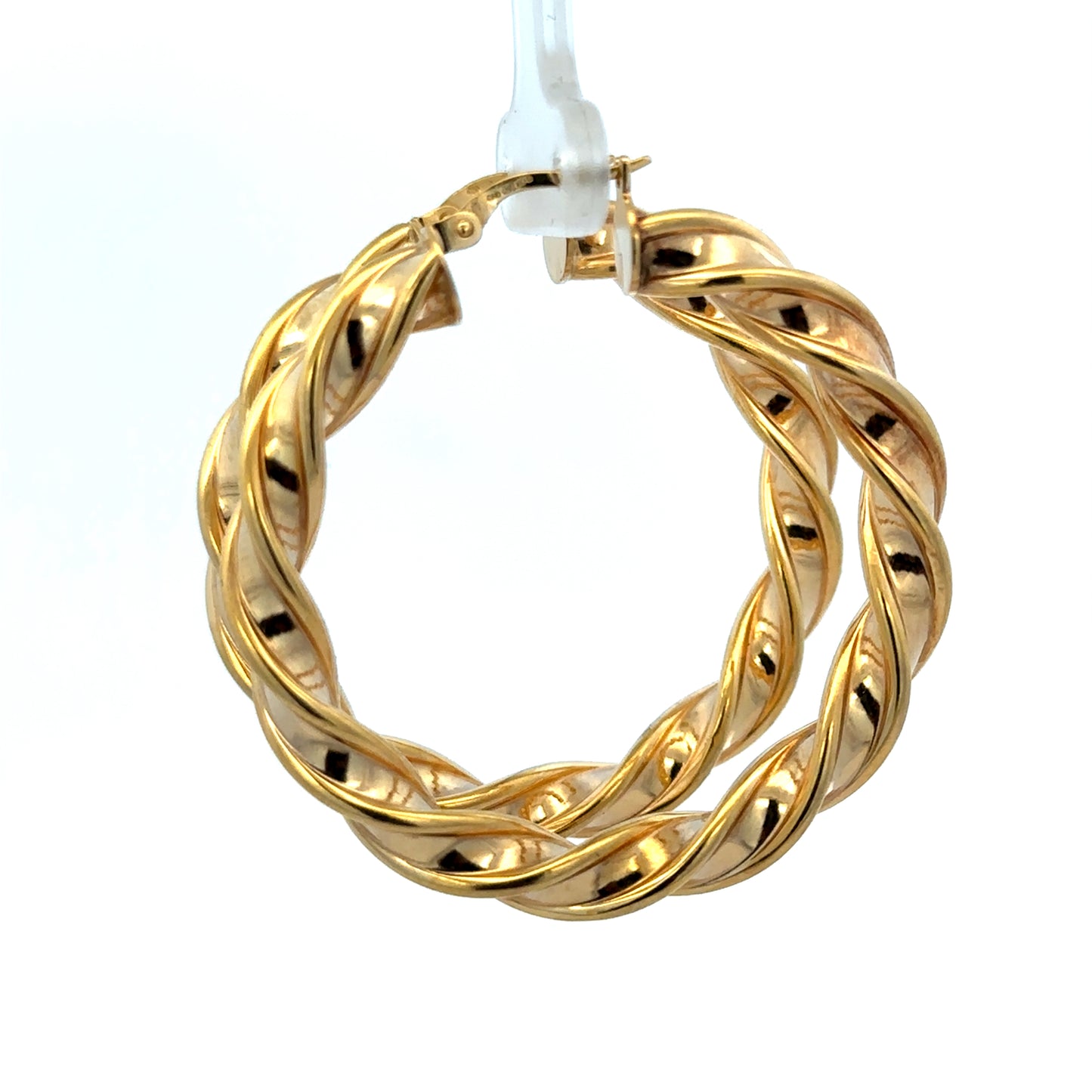 Reeves and Sons 9ct yellow gold hoop earrings, lightweight 4.6g with a classic circular design, suitable for everyday wear.