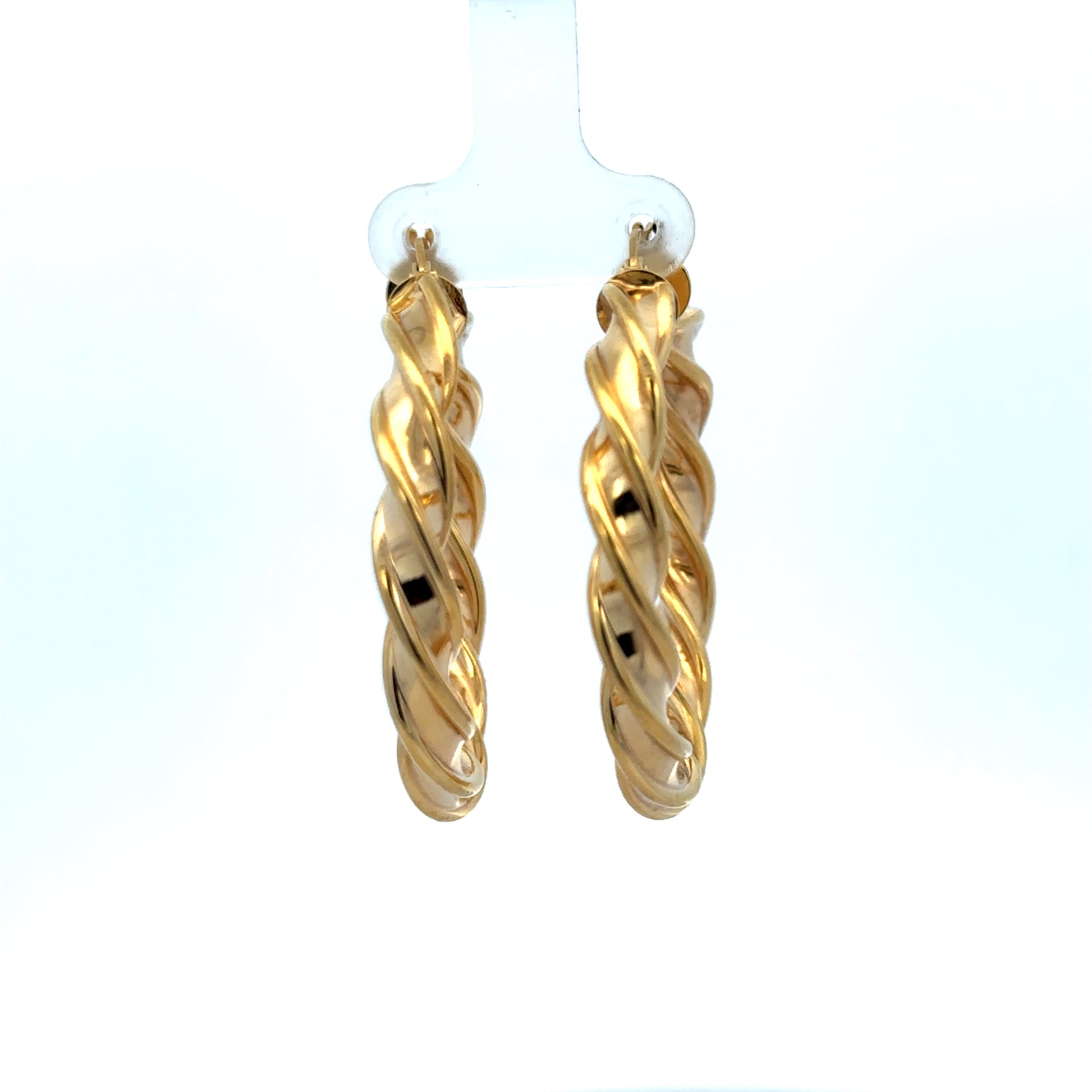 Reeves and Sons 9ct yellow gold hoop earrings, lightweight 4.6g, with a smooth polished finish and classic round shape.