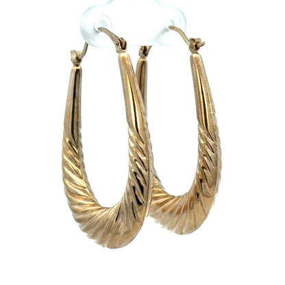9ct yellow gold hoop earrings weighing 3.4g, stylish jewelry designed for everyday wear, by Reeves and Sons.