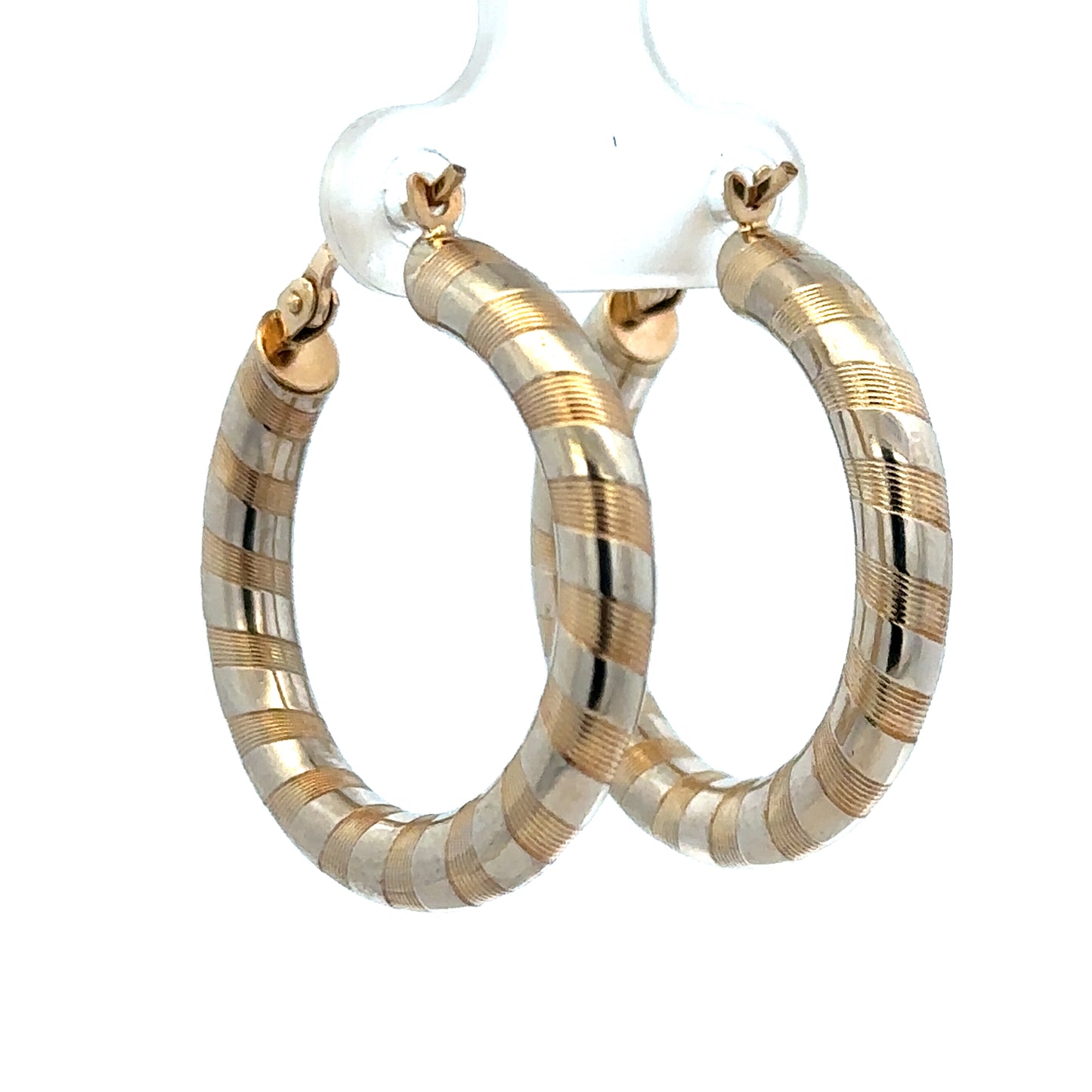 9ct yellow gold hoop earrings with a 3.6g weight from Reeves and Sons, showcasing their smooth, polished finish.