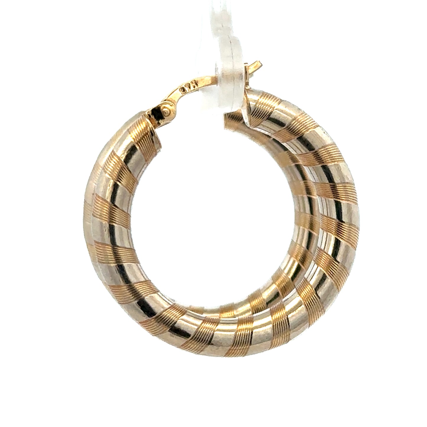 9ct yellow gold hoop earrings from Reeves and Sons, lightweight 3.6g, showcasing classic round hoops with a polished finish.
