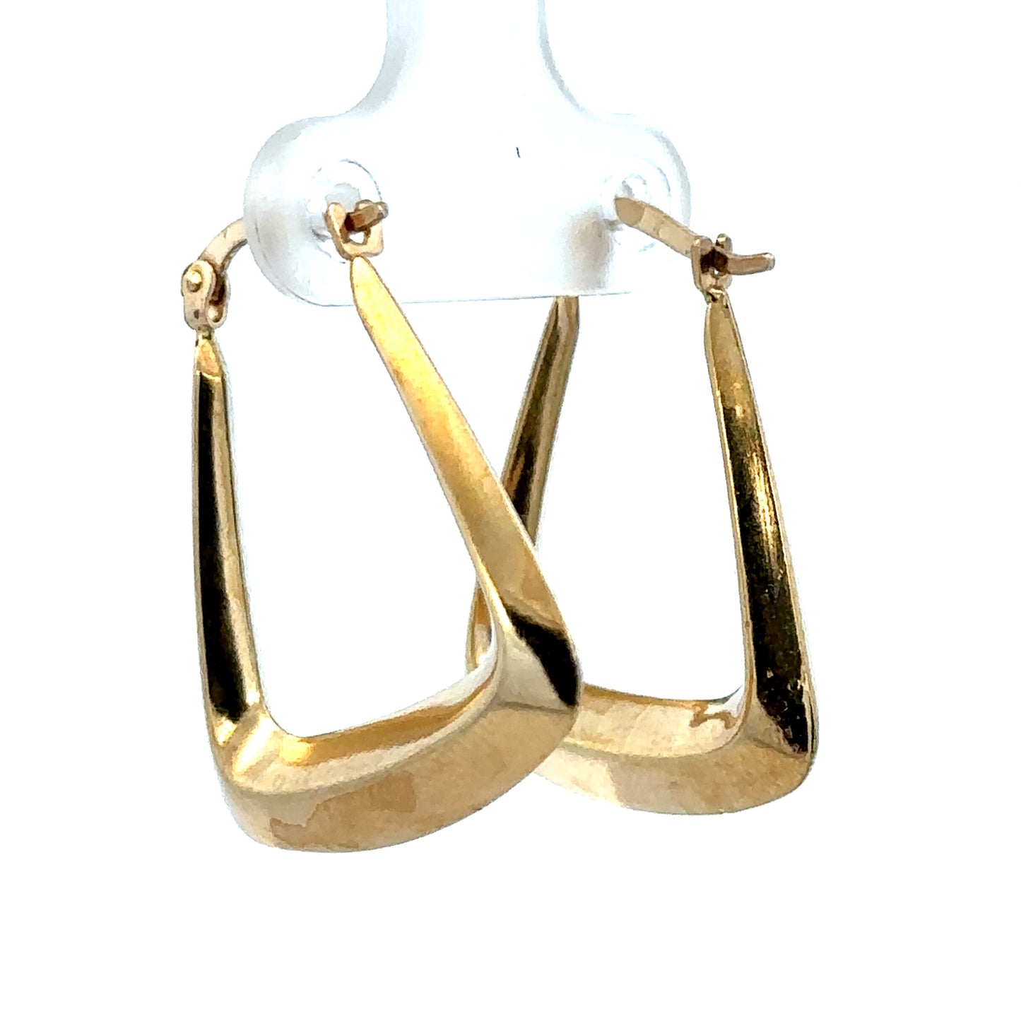 9ct yellow gold hoop earrings weighing 2.1g, featuring classic round design, from Reeves and Sons.