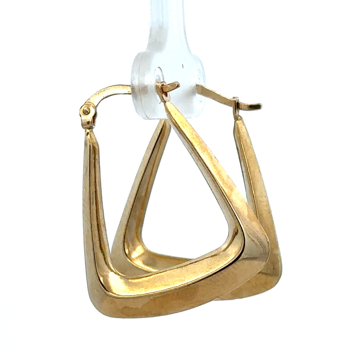 9ct yellow gold hoop earrings with a polished finish, weighing 2.1g, from Reeves and Sons.