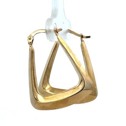 9ct yellow gold hoop earrings with a polished finish, weighing 2.1g, from Reeves and Sons.