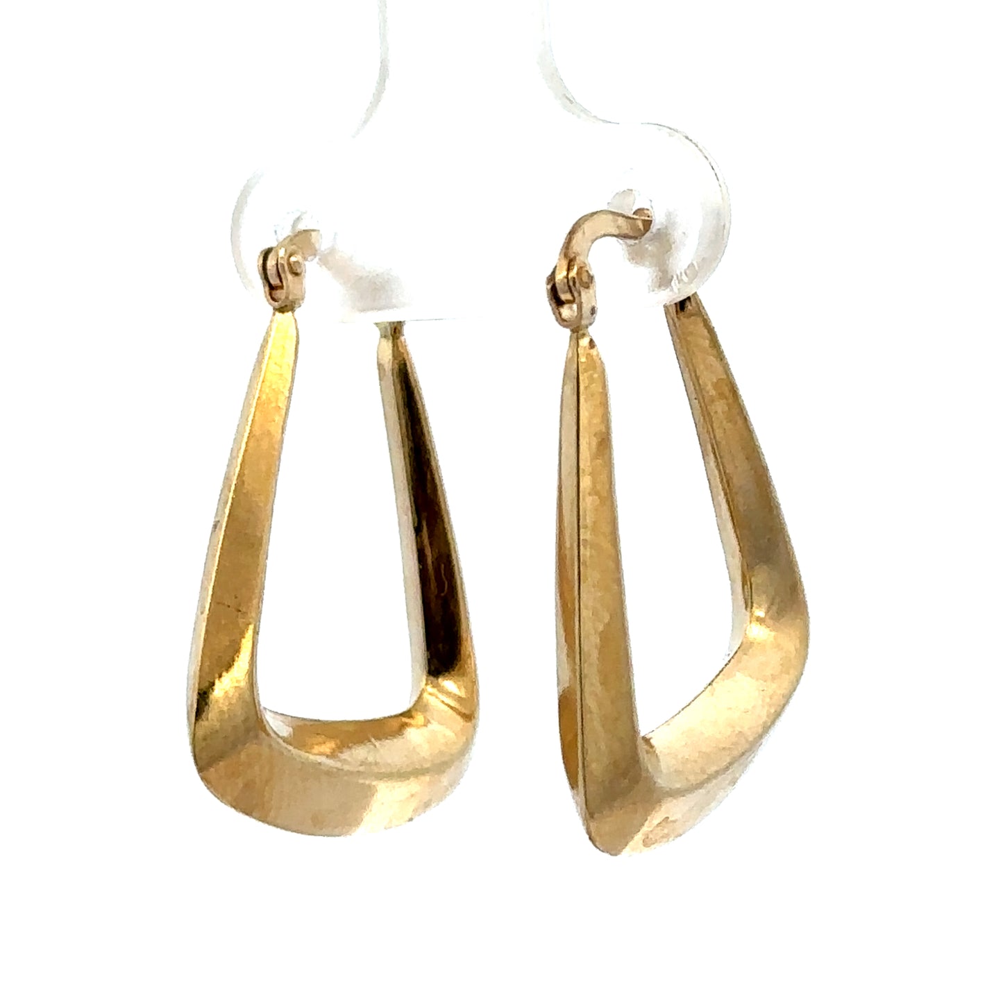 9ct yellow gold hoop earrings weighing 2.1g, shiny circular earrings with smooth finish, from Reeves and Sons.