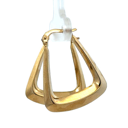 9ct yellow gold hoop earrings weighing 2.1g, stylish and lightweight jewelry by Reeves and Sons shown in the image.